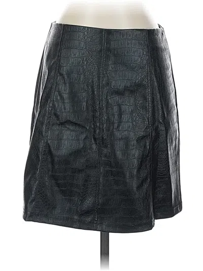 Pre-owned Alya Faux Leather Skirt In Black