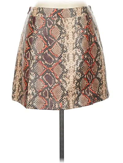 Pre-owned Alya Faux Leather Skirt In Brown
