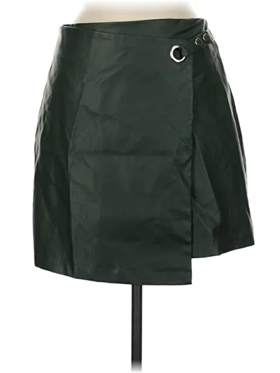 Pre-owned Alya Faux Leather Skirt In Green