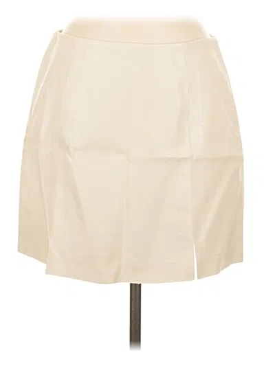 Pre-owned Alya Faux Leather Skirt In White