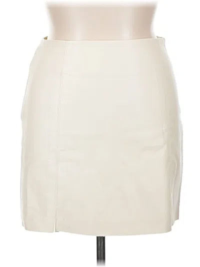 Pre-owned Alya Faux Leather Skirt In White