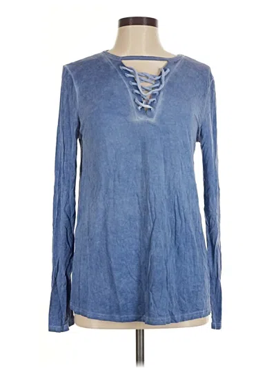 Pre-owned Alya Long Sleeve Blouse In Blue