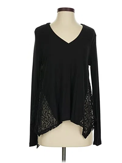 Pre-owned Alya Long Sleeve Top Black V Neck Tops