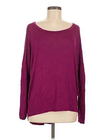 Pre-owned Alya Long Sleeve Top Burgundy Boatneck Tops