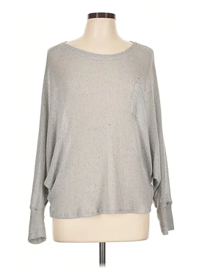 Pre-owned Alya Long Sleeve Top Gray Boatneck Tops