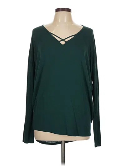 Pre-owned Alya Long Sleeve Top Green V-neck Tops