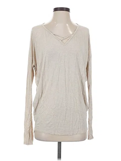 Pre-owned Alya Long Sleeve Top Ivory V-neck Tops In White