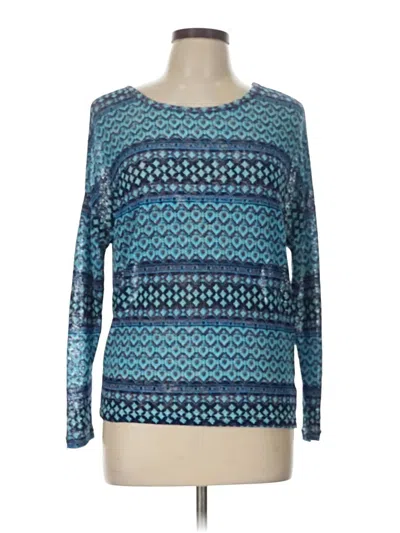 Pre-owned Alya Long Sleeve Top Teal Boatneck Tops