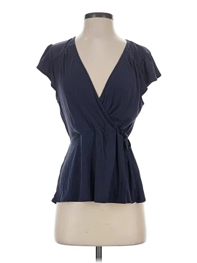 Pre-owned Alya Short Sleeve Blouse In Blue