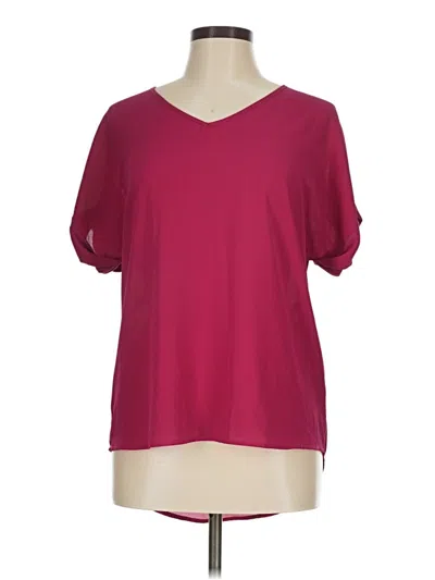 Pre-owned Alya Short Sleeve Blouse In Burgundy