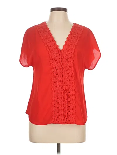 Pre-owned Alya Short Sleeve Blouse In Red