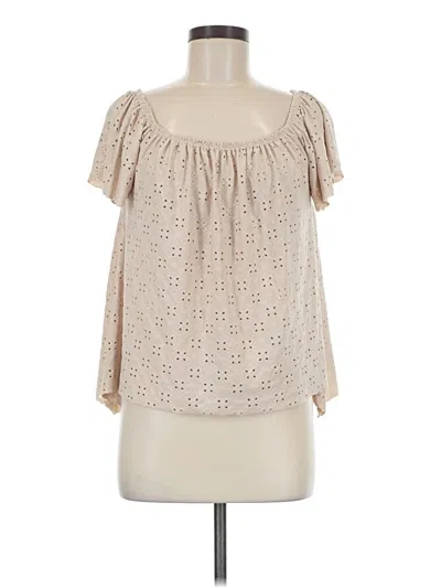 Pre-owned Alya Short Sleeve Blouse In Tan