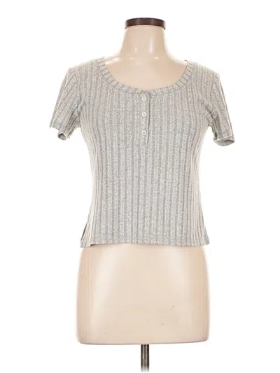 Pre-owned Alya Short Sleeve Henley Shirt In Gray