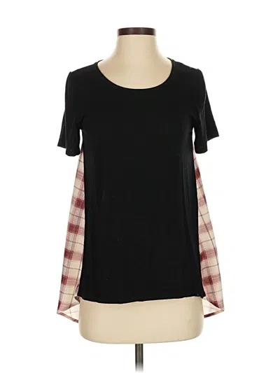 Pre-owned Alya Short Sleeve Top Black Square Neckline Tops