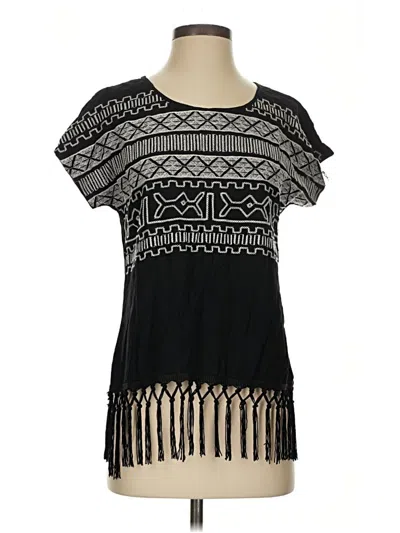 Pre-owned Alya Short Sleeve Top Black Square Neckline Tops