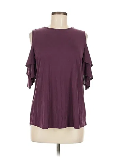 Pre-owned Alya Short Sleeve Top Burgundy Cold Shoulder Neckline Tops