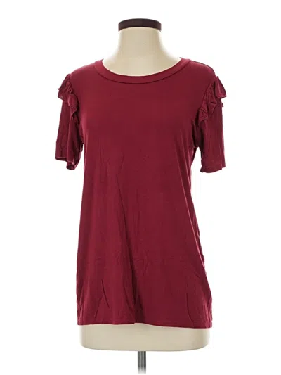 Pre-owned Alya Short Sleeve Top Burgundy Cold Shoulder Neckline Tops