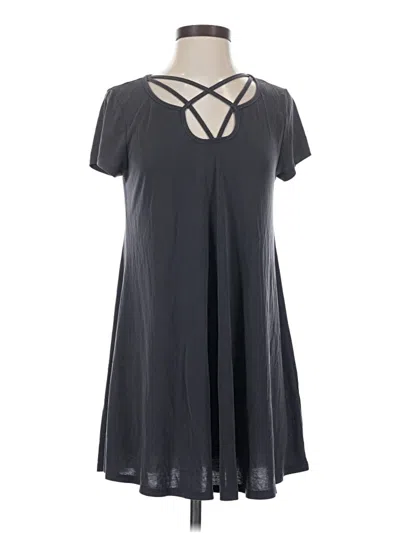 Pre-owned Alya Short Sleeve Top Gray Keyhole Neckline Tops