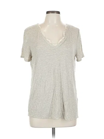 Pre-owned Alya Short Sleeve Top Gray V Neck Tops