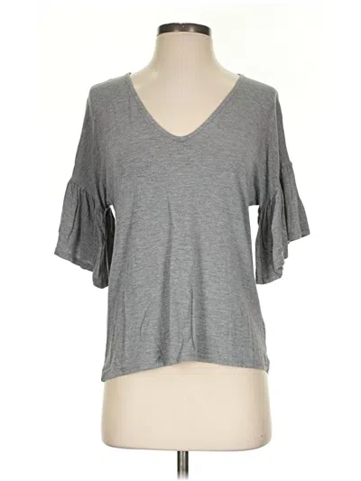 Pre-owned Alya Short Sleeve Top Gray V-neck Tops