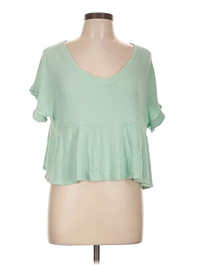 Pre-owned Alya Short Sleeve Top Green Sweetheart Neckline Tops
