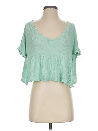 Pre-owned Alya Short Sleeve Top Green Sweetheart Neckline Tops