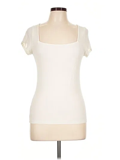 Pre-owned Alya Short Sleeve Top Ivory Sweetheart Neckline Tops