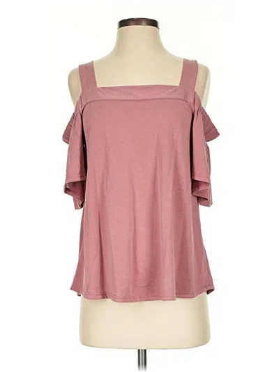 Pre-owned Alya Short Sleeve Top Pink Cold Shoulder Neckline Tops