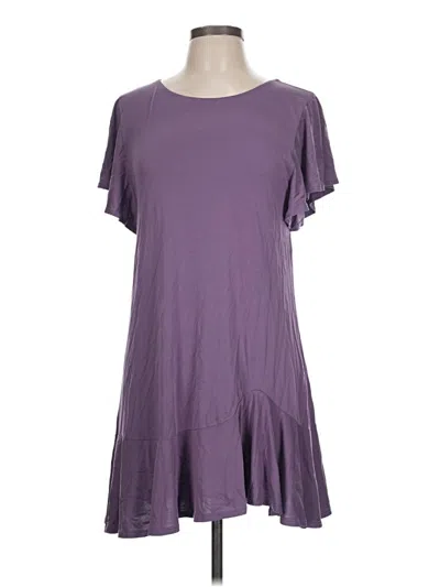 Pre-owned Alya Short Sleeve Top Purple Ruffles Neckline Tops