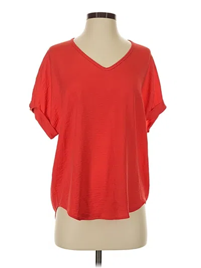 Pre-owned Alya Short Sleeve Top Red V-neck Tops
