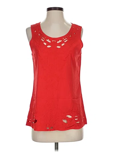 Pre-owned Alya Sleeveless Top Red Keyhole Neckline Tops