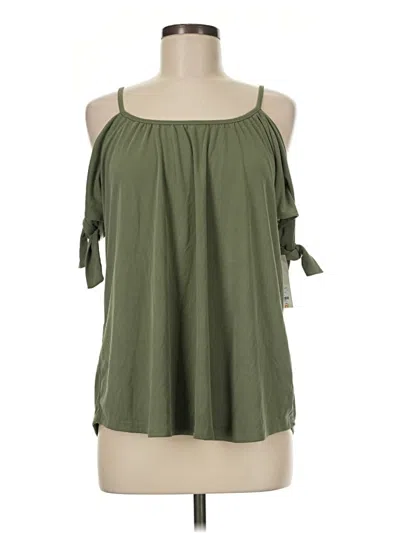 Pre-owned Alya Tank Top Green Cold Shoulder Neckline Tops