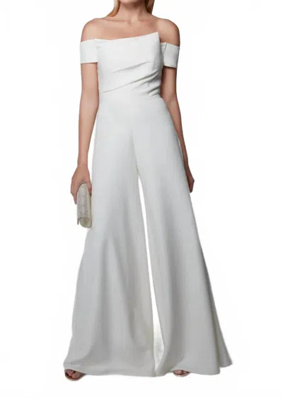 Alyce Paris Bridal Off The Shoulder Neckline Jumpsuit In Ivory In White