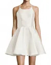 Alyce Paris Classic Halter Mini Dress In Diamond White In White