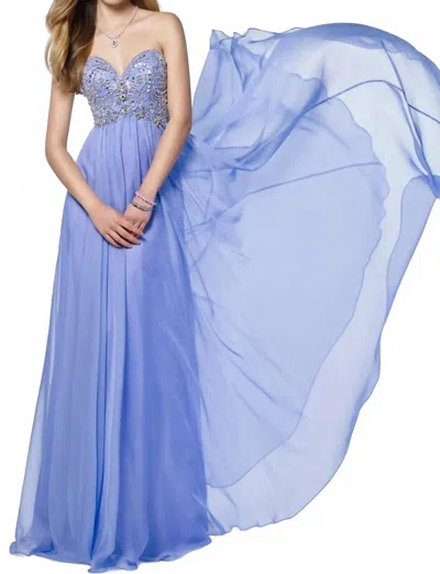 Alyce Paris Classic Sweetheart Chiffon Gown In Periwinkle In Blue