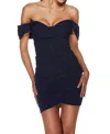 Alyce Paris Cowl Neckline Short Dress In Midnight