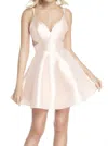 Alyce Paris Cutout Waist Short Dress In French Pink In Multi