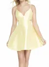 Alyce Paris Cutout Waist Short Dress In Sunshine In Yellow