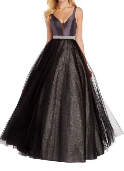 Alyce Paris Glitzy Shimmering Tulle Gown In Dripping Diamonds In Multi