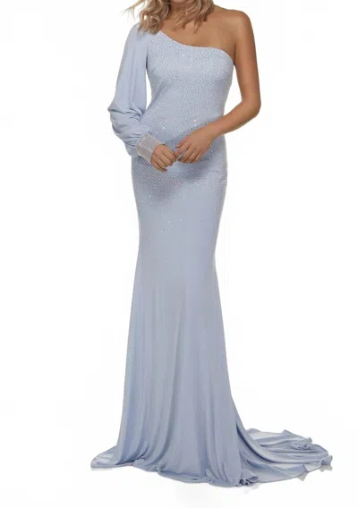 Alyce Paris One Shoulder Prom Dress In Glacier Blue