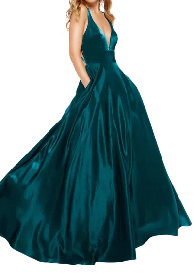 Alyce Paris Secret Dress In Peacock In Blue