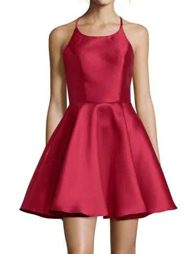 Alyce Paris Sleeveless Halter Cocktail Dress In Red