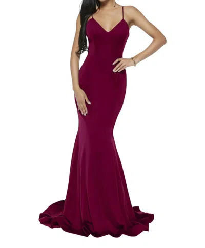 Alyce Paris Sleeveless Maxi Dress In Wine In Brown