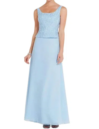 Alyce Paris Square Neck A-line Formal Maxi Dress In Powder Blue