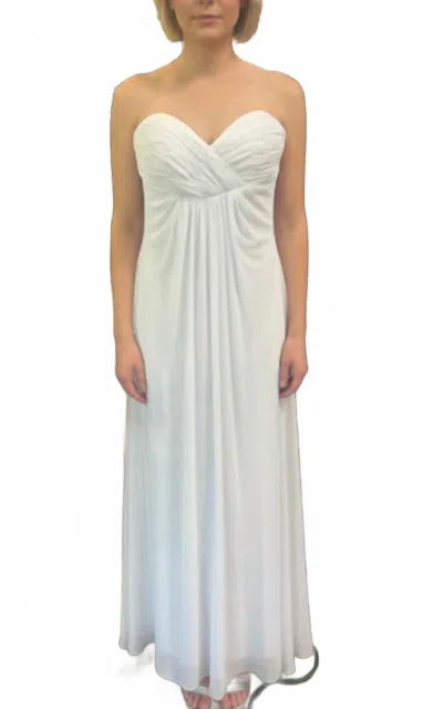 Alyce Paris Strapless Chiffon Gown In White