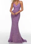 Alyce Paris Strappy Back Mermaid Dress In Unicorn In Purple
