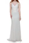 Alyce Paris Strappy Back Sequin Gown In Magic Opal In White
