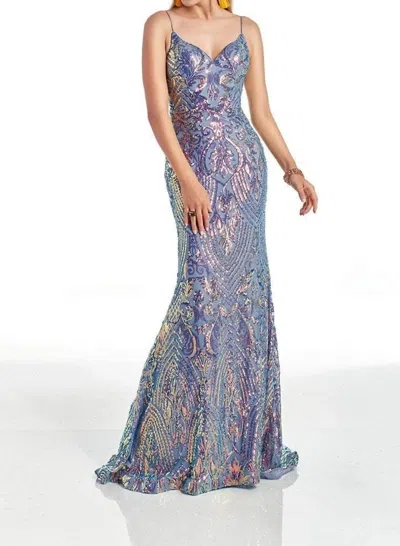 Alyce Paris Sweetheart Patterned Sequin Prom Dress In Magic Opal In Multi