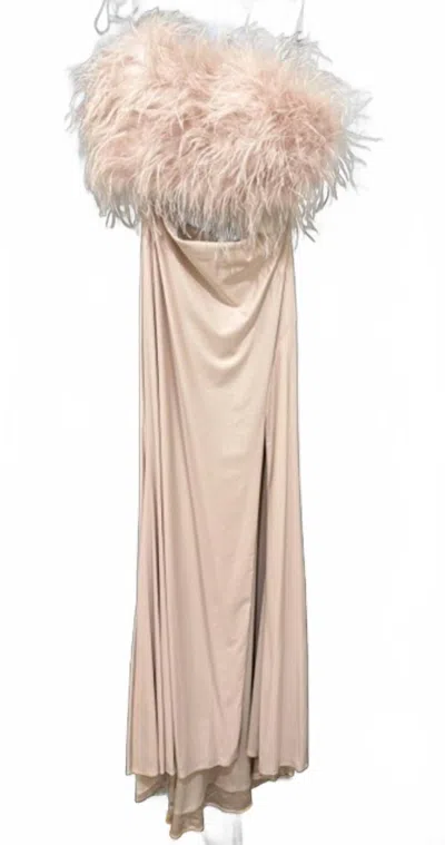 Alyce Paris Women's Two-piece Feather Prom Dress In Cameo Pink In Neutral