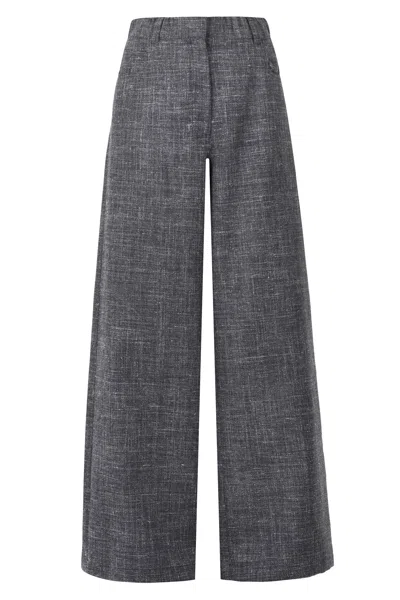 Alysi - Trousers - 460755 - Dark Grey In Black